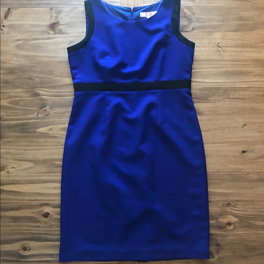 Royal blue and black A-Line dress. Sz. 14 - Picture 6 of 8